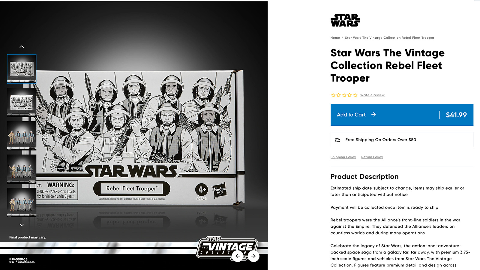 In Stock At Hasbro Pulse - Exclusive TVC 3.75-Inch Rebel Fleet Trooper Troop Builder Set