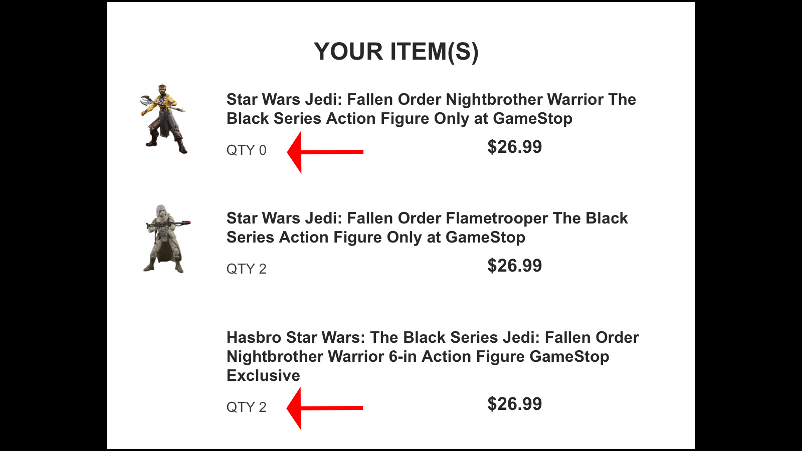Not Cancelled? - Game Stop Exclusive TBS 6-Inch Gaming Greats Jedi: Fallen Order Nightbrother Warrior Preorders