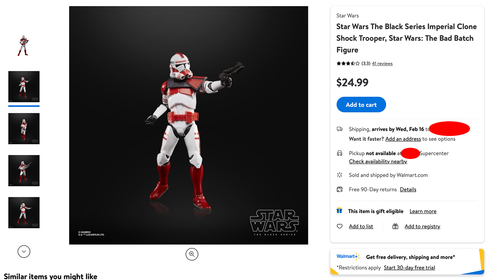 Back In stock At Walmart.com - Exclusive TBS 6-Inch Imperial Clone Shock Trooper