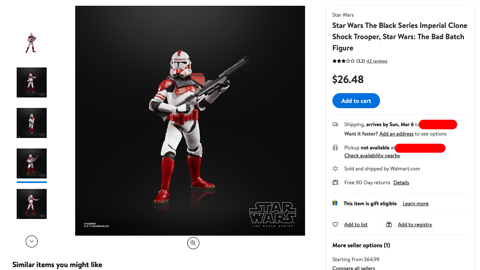 Once Again In Stock At Walmart.com - Exclusive The Black Series 6-Inch Imperial Clone Shock Trooper