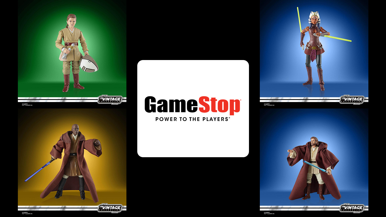 In Stock At GameStop.com - New TVC 3.75-Inch Photo Real Anakin Skywalker, Mace Windu, Obi-Wan Kenobi, And Ahsoka Tano Wave