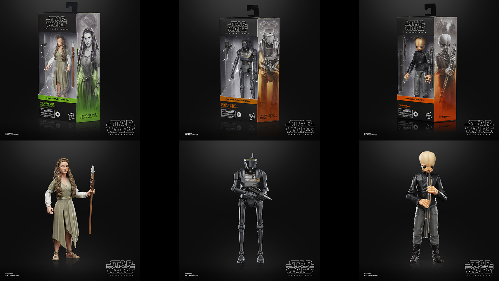 Press Release - TBS 6-Inch Princess Leia (Ewok Village), New Republic Security Droid, And Figrin D’an Figures