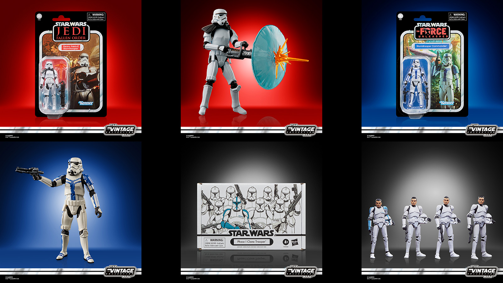 Press Release - Exclusive TVC 3.75-Gaming Greats Heavy Assault Stormtrooper, Stormtrooper Commander, And Clone Trooper 4-Pack