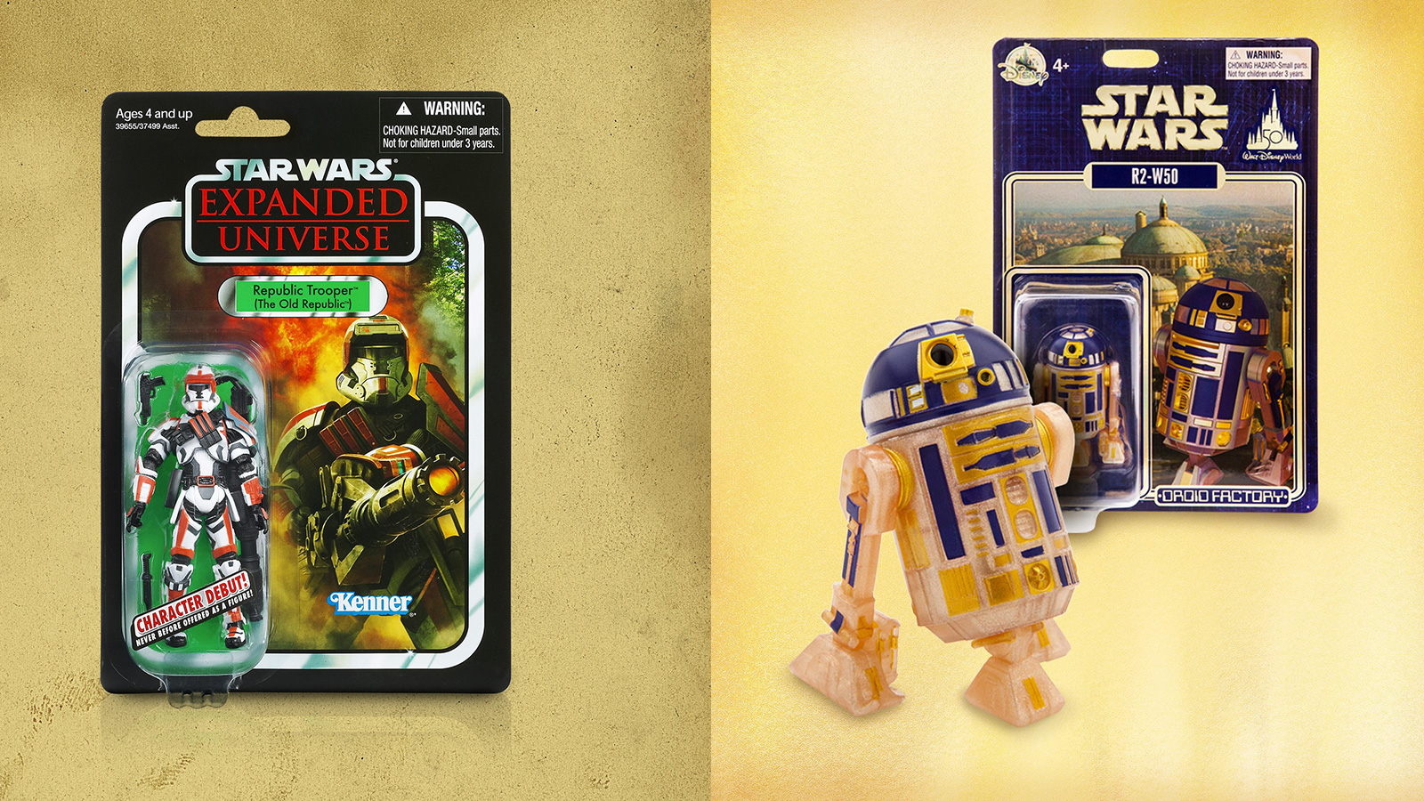 Available At ShopDisney.com 5/16/22 - Exclusive TVC 3.75-Inch Republic Trooper And Droid Factory R2-W50