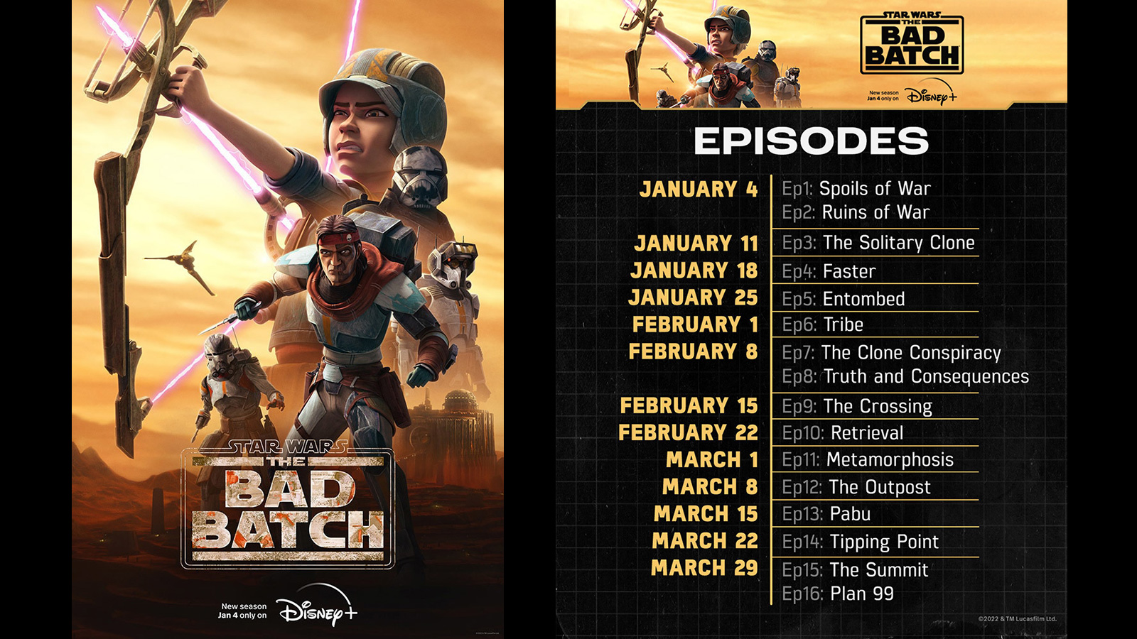 The Bad Batch Season 2 Schedule - Streaming Starts January 4th 2023