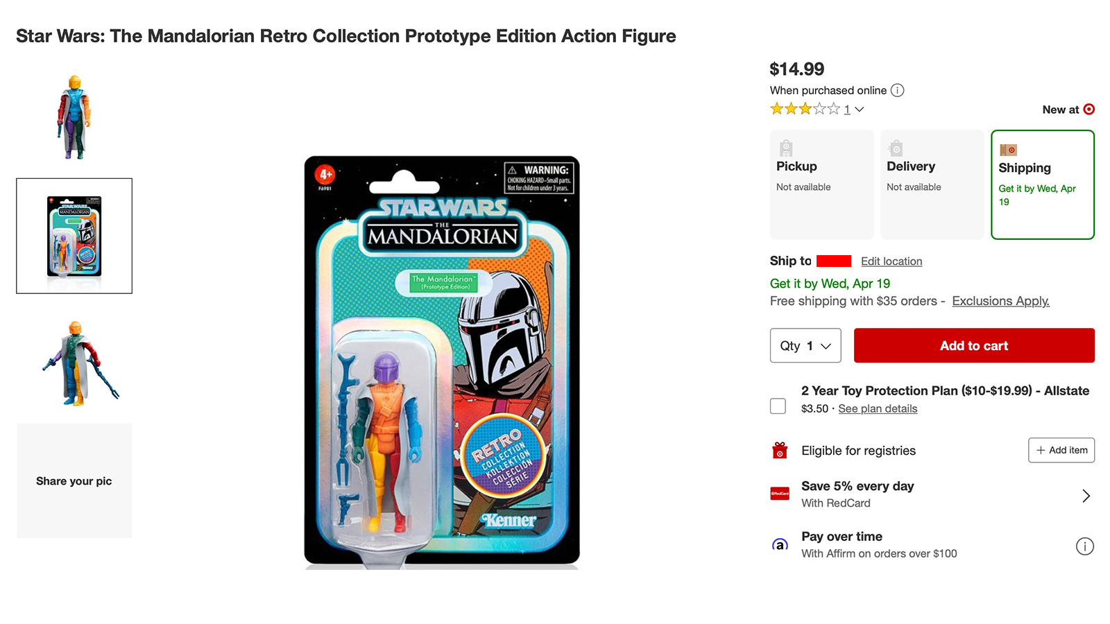 In Stock At Target.com - Exclusive Retro Collection The Mandalorian Prototype Edition Figure