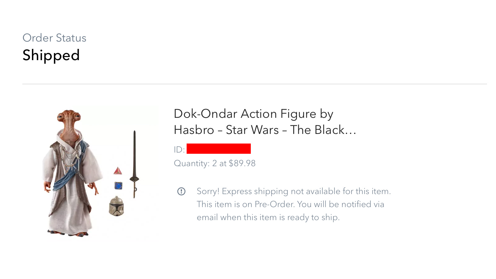 Shipping From Shop Disney - Exclusive The Black Series 6-Inch Dok-Ondar