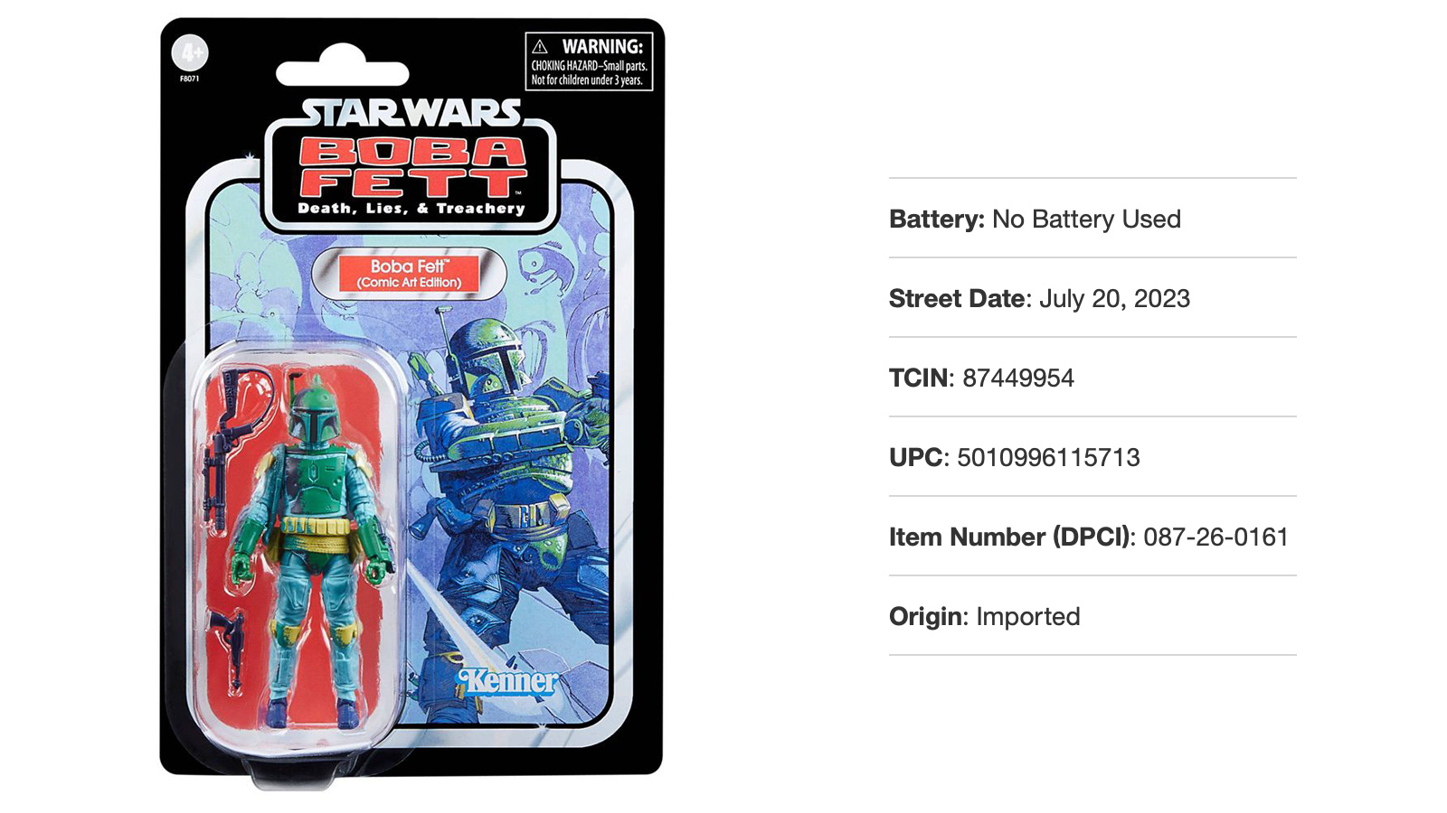 Street Date For Target Exclusive TVC 3.75-Inch Boba Fett (Comic Art Edition) Is Today 7/20/23