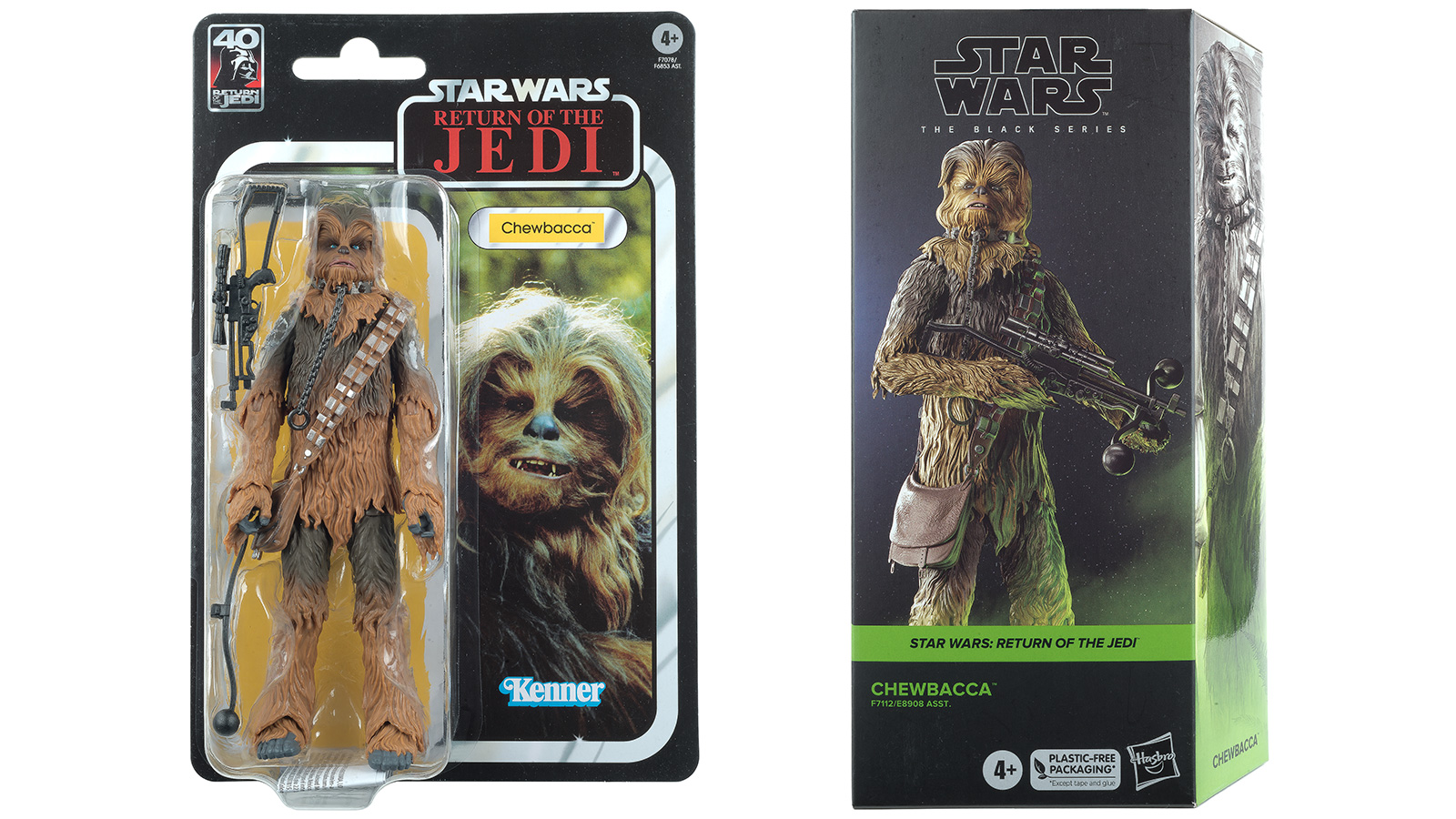 Slight Change Between TBS 6-Inch Carded ROTJ Chewbacca & Boxed ROTJ Chewbacca Figures