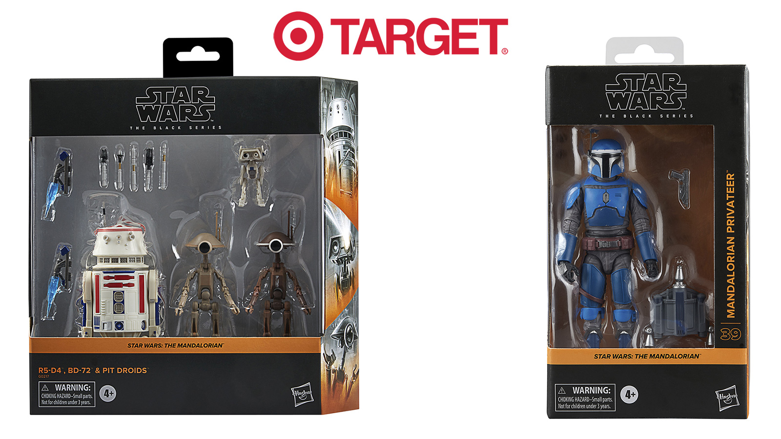 Preorder Now At Target - Exclusive TBS 6-Inch R5-D4, BD-72, & Pit Droids Set & Mandalorian Privateer