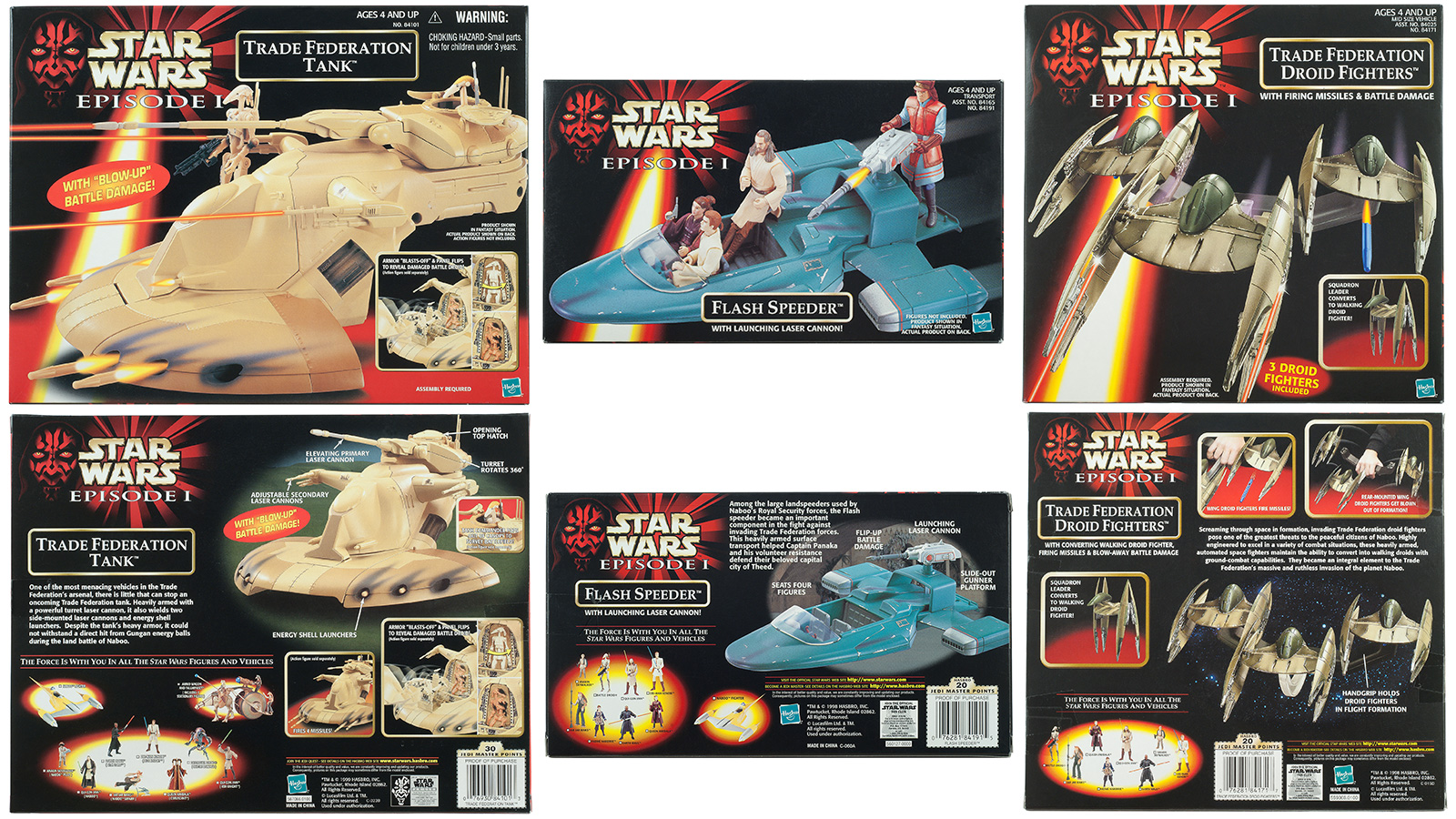 Remembering The Phantom Menace Trade Federation Droid Fighters, Tank, and Flash Speeder