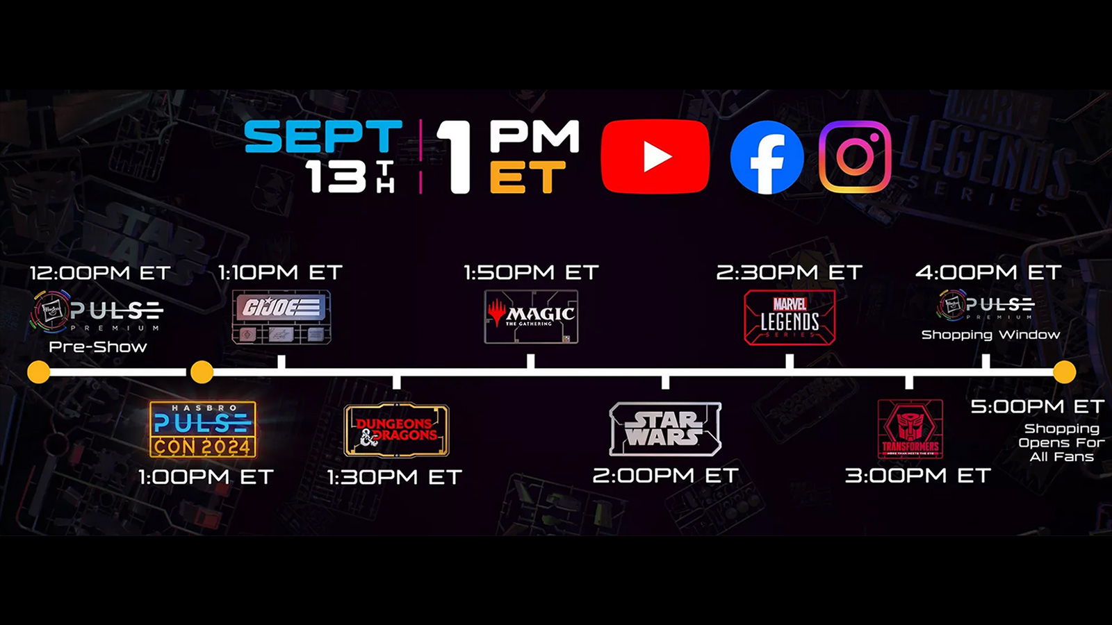 2024 Pulse Con Brands Schedule (Starts Tomorrow 9/13/24)