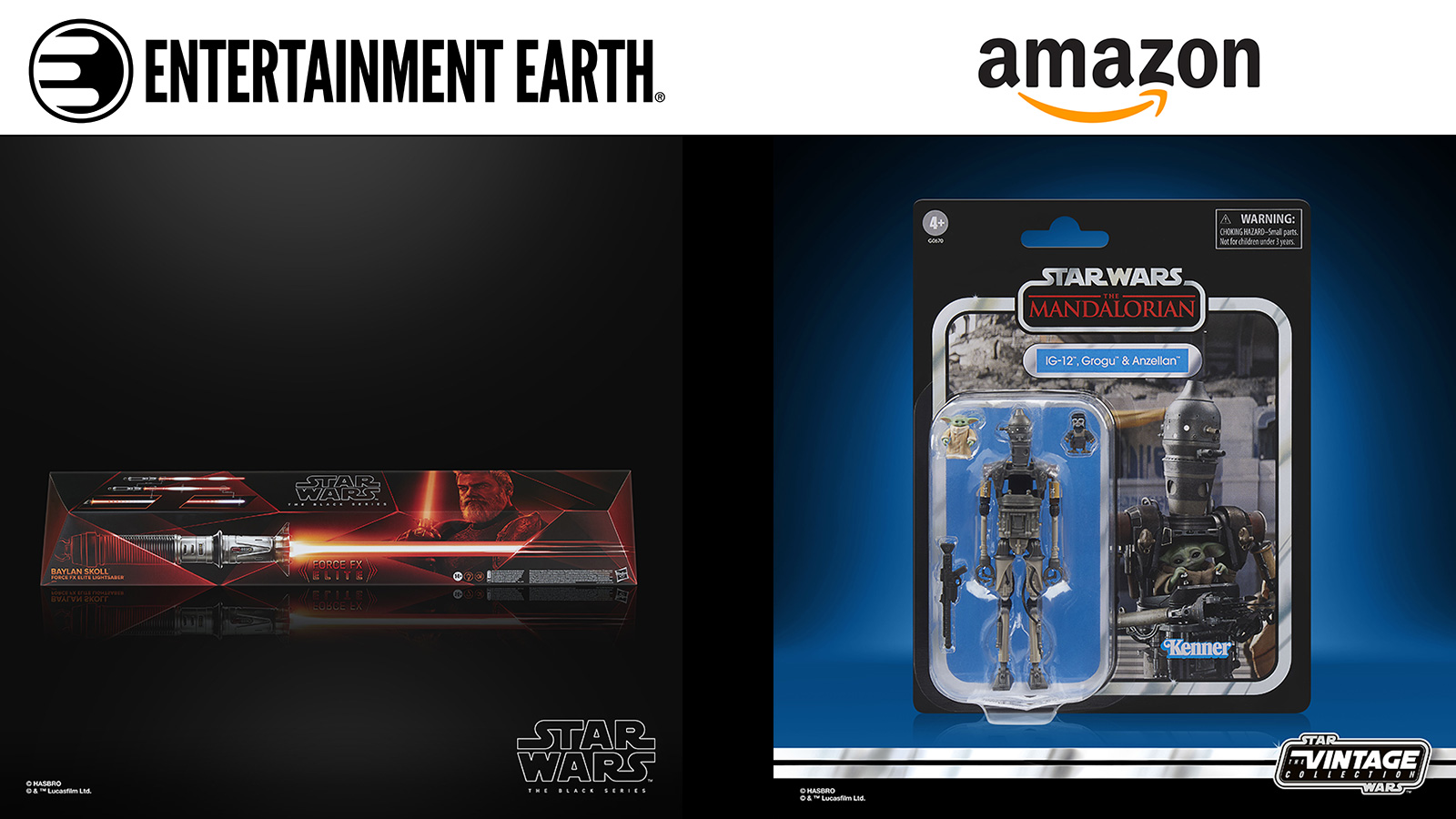 Preorder Now - TVC 3.75-Inch Deluxe IG-12, Grogu & Anzellan Set & TBS Baylon Lightsaber