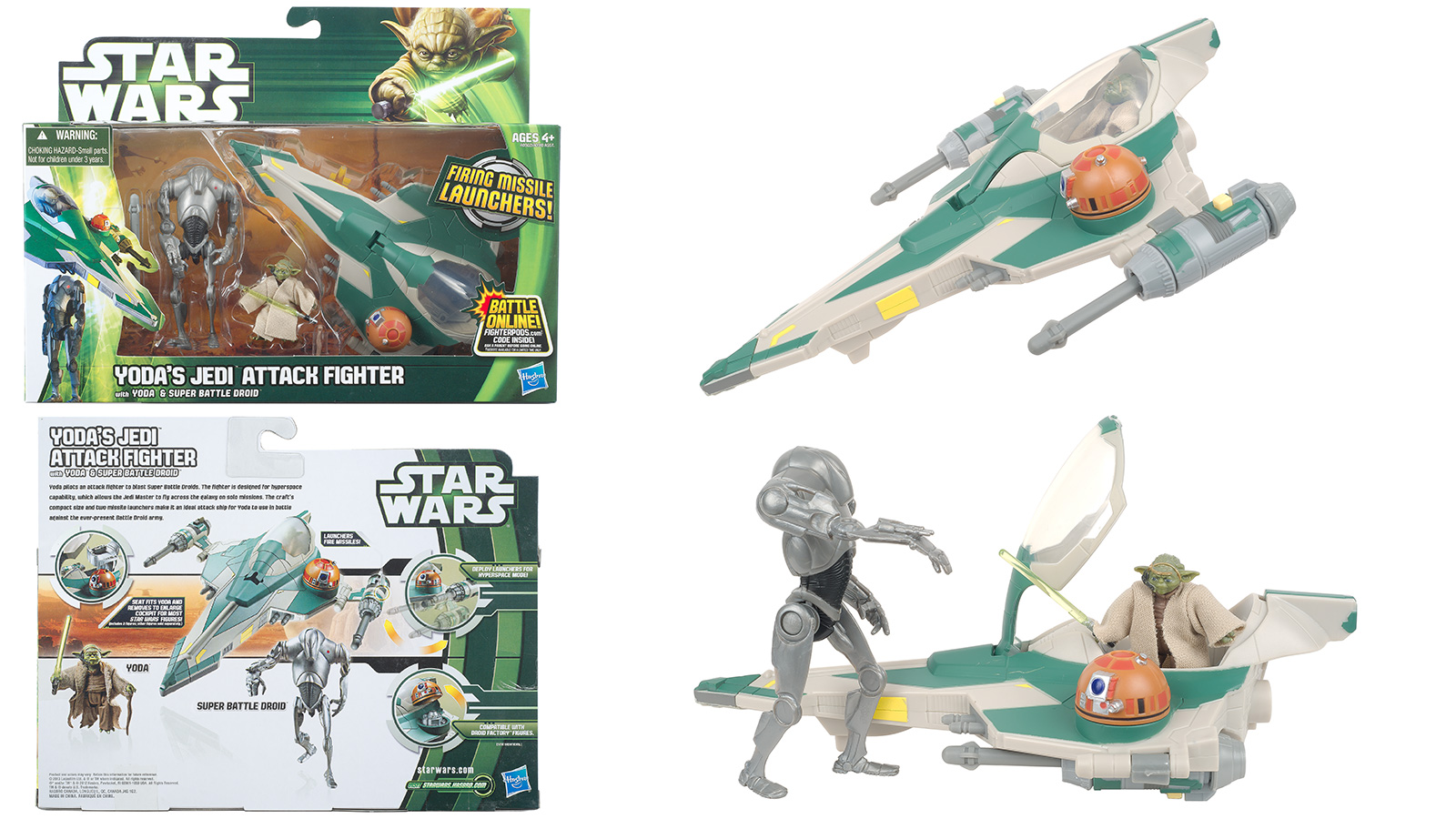 Photo Gallery Update - 2013 Movie Heroes Yoda's Jedi Attack Fighter With Yoda & Super Battle Droid