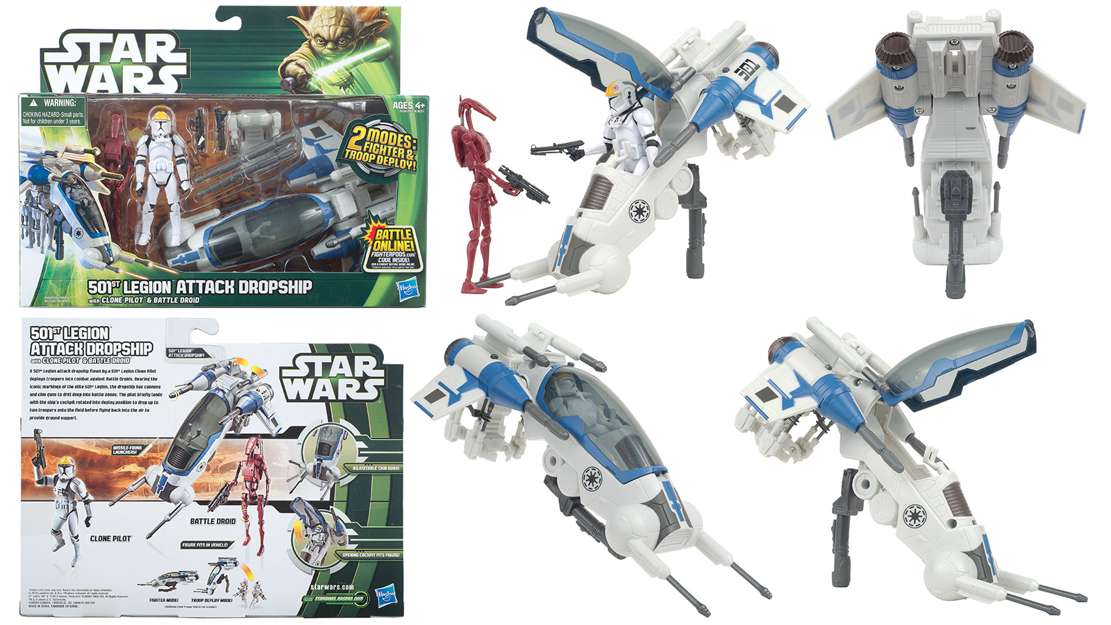 Photo Gallery Update - 2013 Movie Heroes 501st Legion Attack Dropship With Clone Pilot & Battle Droid