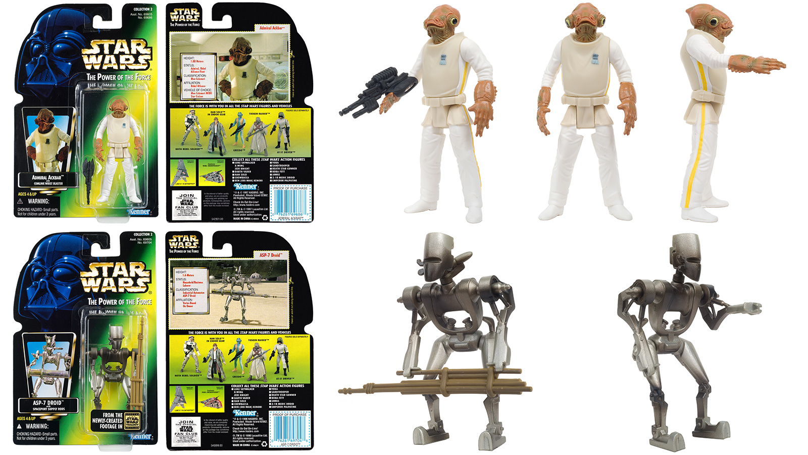 Photo Gallery Update - 1996 The Power Of The Force (Green) Admiral Ackbar & ASP-7 Droid