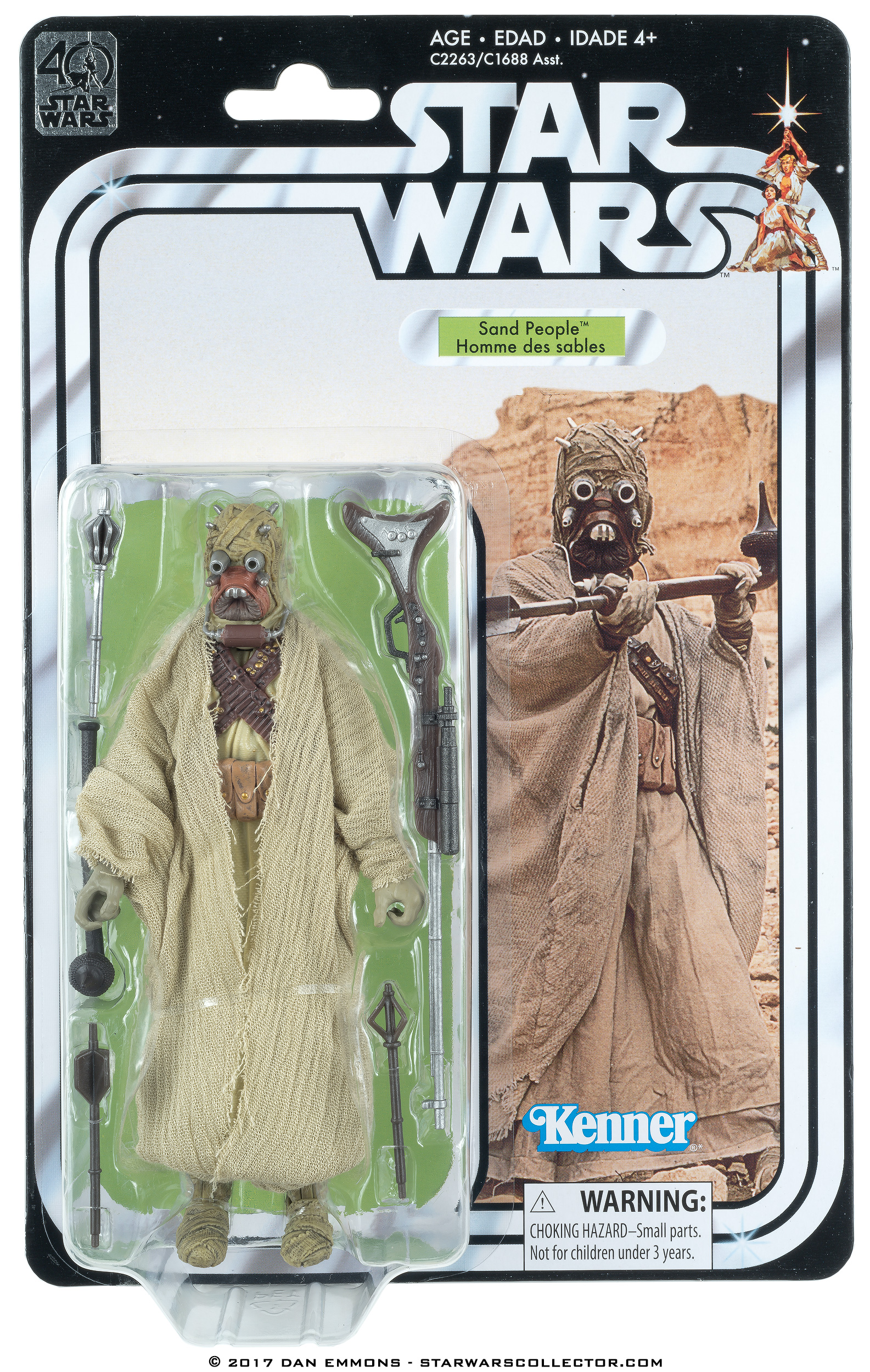 The Black Series 6-Inch 40th Anniversary Sand People - Variation - “AGE • EDAD • IDADE 4+” On Card Front