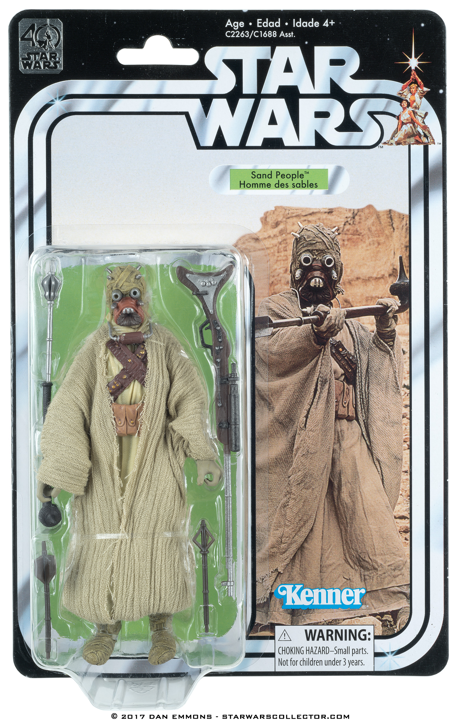 The Black Series 6-Inch 40th Anniversary Sand People – Variation – “Age • Edad • Idade 4+” On Card Front