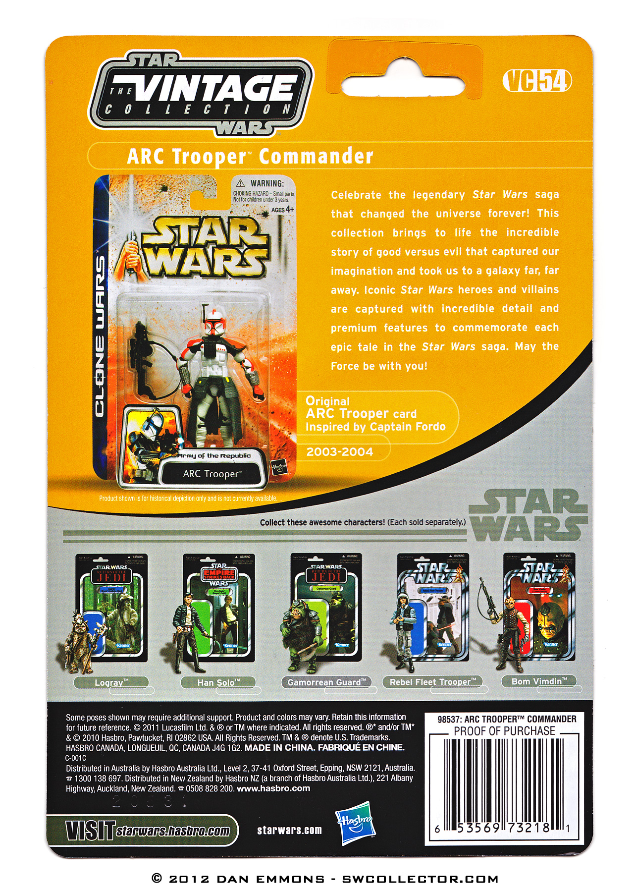 The Vintage Collection - VC54: ARC Trooper Commander - Variation - UPC Has Changed To 6 53569 73218 1