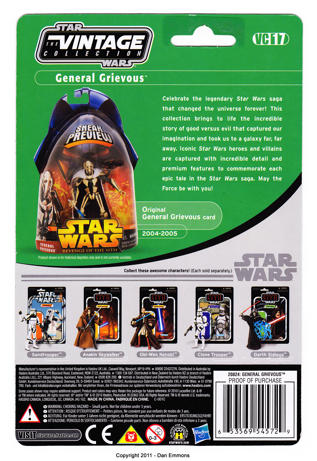 The Vintage Collection - VC17: General Grievous - Variation - Modern Card Front Images Shown On Back Of Card