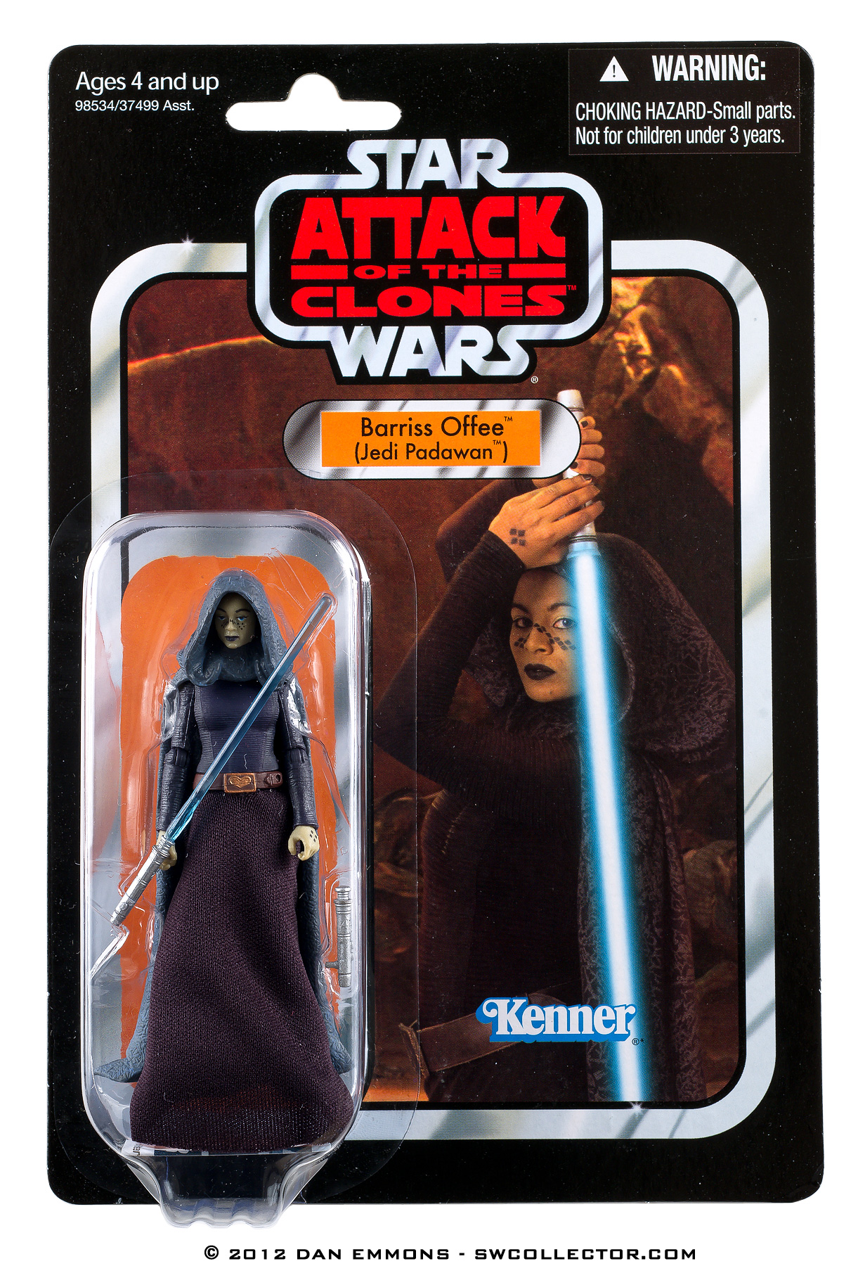 The Vintage Collection - VC51: Barriss Offee (Jedi Padawan) - Variation - Darker Blue Lightsaber Blade - Smaller Dots On Face