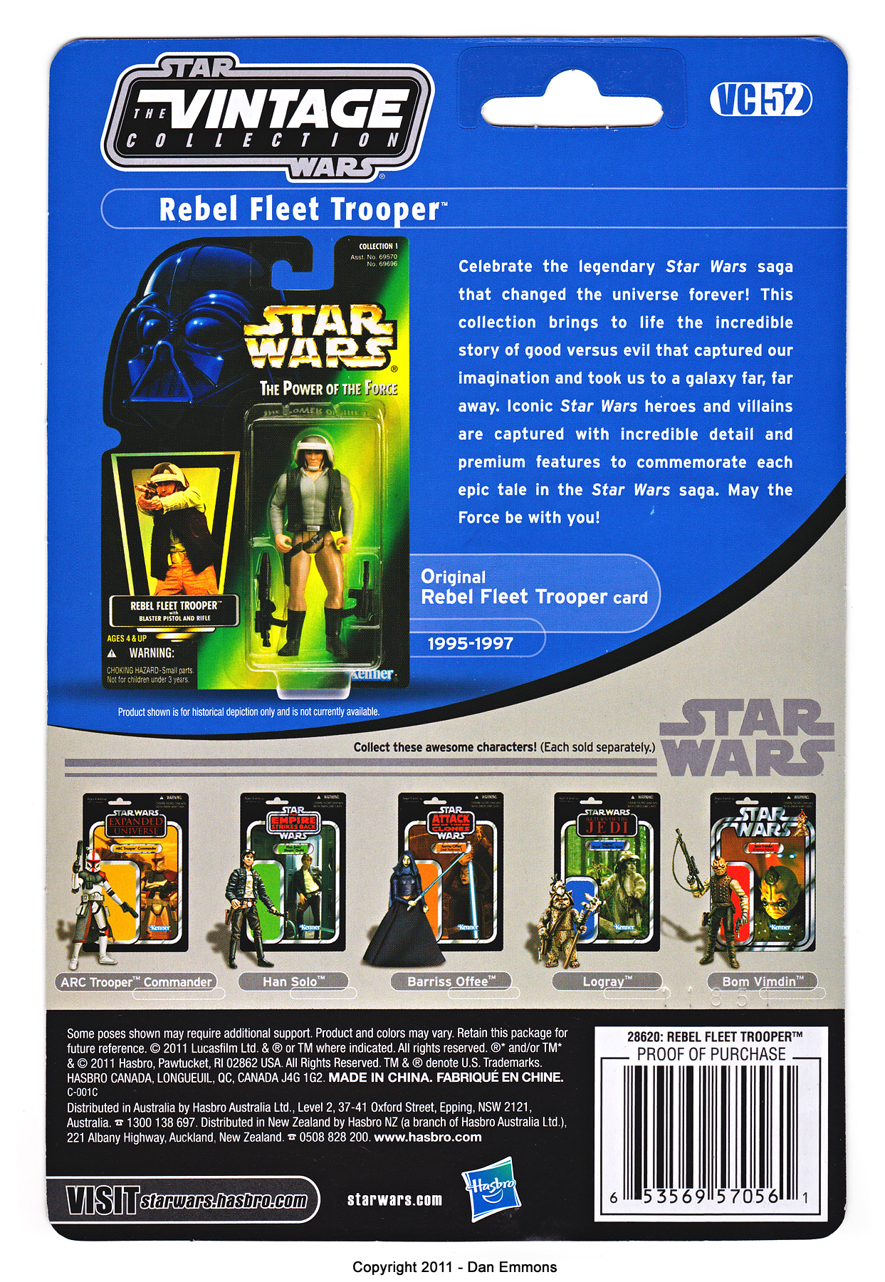 The Vintage Collection - VC52: Rebel Fleet Trooper - Variation - No Hyperspace Logo On Back Of Card